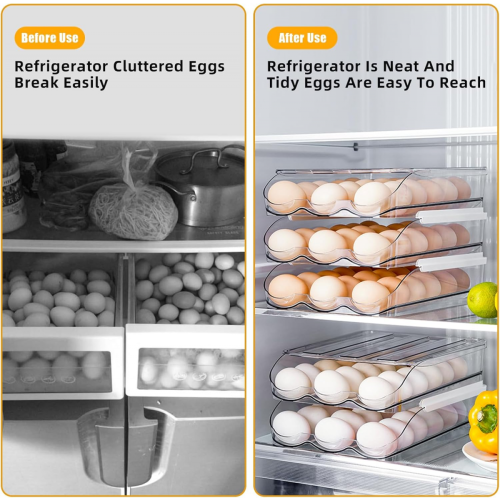 Egg Storage Box Refrigerator Fresh-Keeping Box Automatic Rolling Egg Box 2