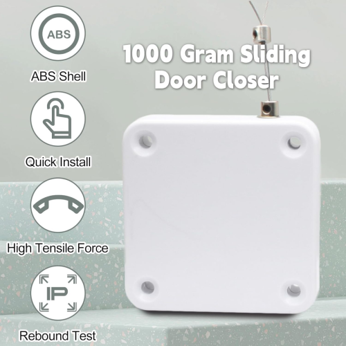 2Pcs Automatic Punch Free Sensor Door Closer with Steel Drawstring Sliding Screen Auto Doo 2