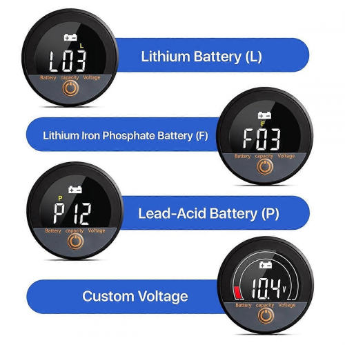 12V 24V 48V 60V 84V Αδιάβροχος μετρητής τάσης μπαταρίας IP67 2