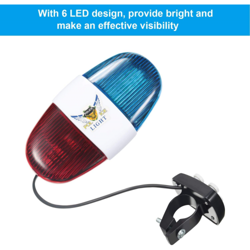 2 τεμάχια φώτα αστυνομίας ποδηλάτου, ήχοι LED, τρομπέτα, κόρνα ποδηλάτου, σειρ 2