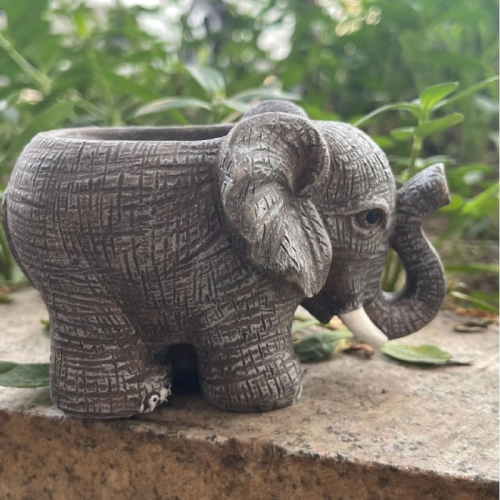 Pot de fleurs éléphant en terre cuite, pot éléphant en résine 2