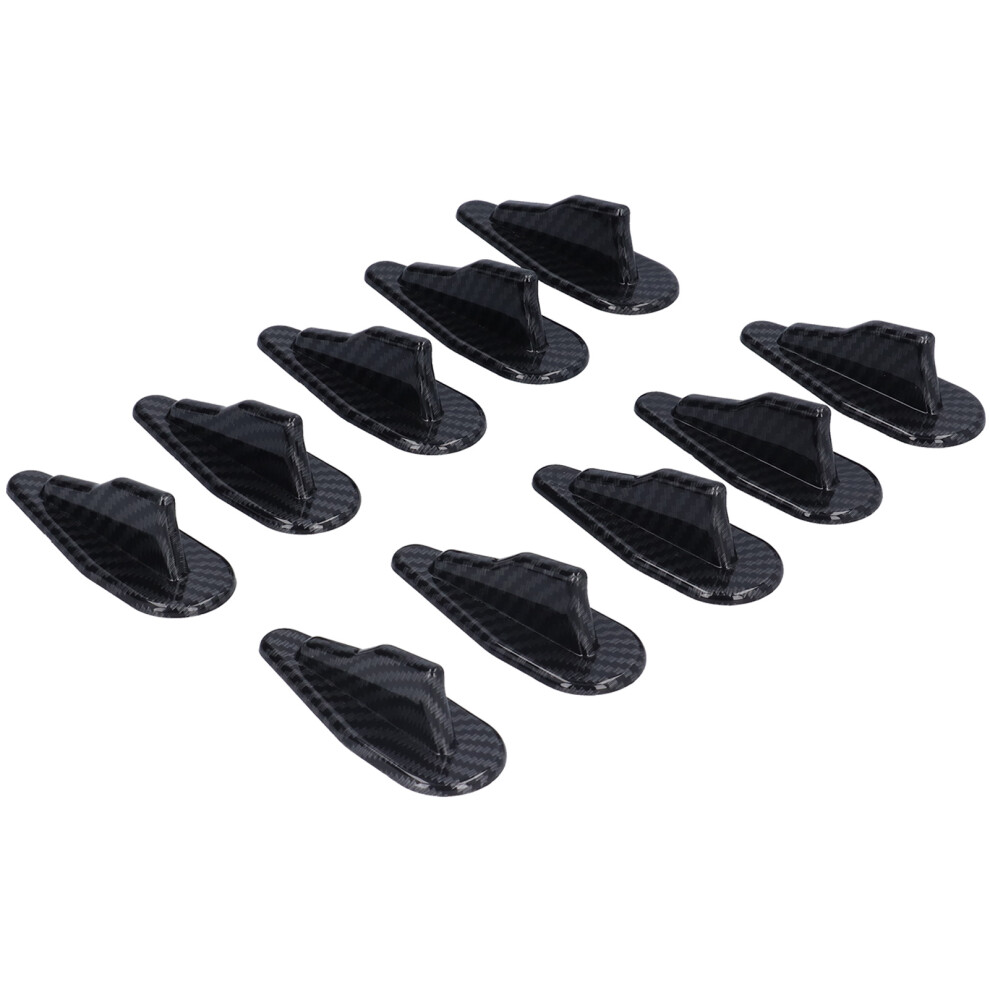 10Pcs Shark Fin Spoiler Wing Set Universal Abs Carbon Fiber Color 5061391795376