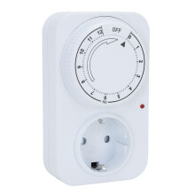 12H 16A Mechanischer Steckdosentimer für Innenbeleuchtung & Wasserpumpe, Flammhemmendes PC, EU-Stecker
