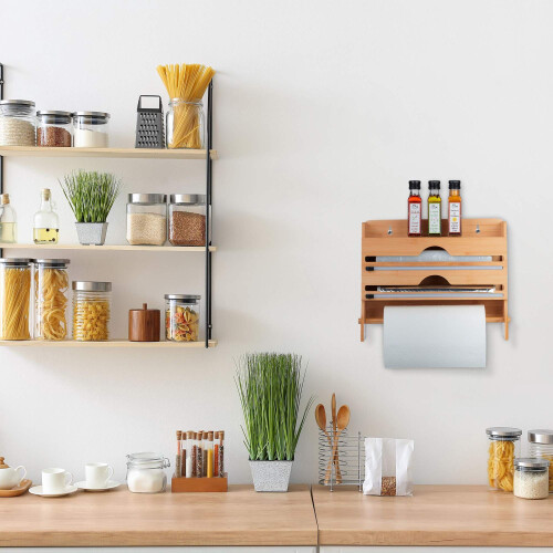 Soporte para rollos de pared fabricado en bambú 1
