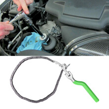 Steel Oil Filter Wrench Chain Tool, 2.4-7.6in, Green