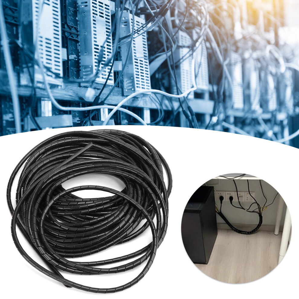 Spiral Wire Wrap Cord Organizer Black Î¦16-4M Flexible Cable Management 4601391797058