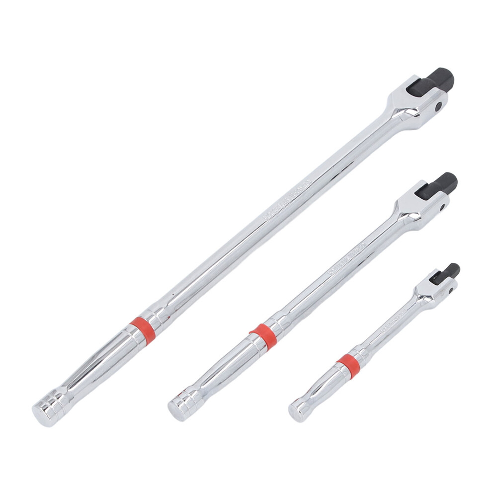 3 Pcs Breaker Bar Set 1/4In 3/8In 1/2In Drive Rotatable Heads 6941391797534
