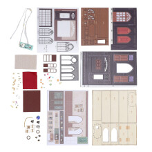 DIY Miniature House Kit with LED Light Strip - Handmade Model Gift