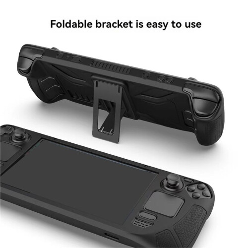 For  Protective Case-Anti-Fall,Anti-Slip,Soft Silicone Cover+Folding Stand Game Console Accessories 2