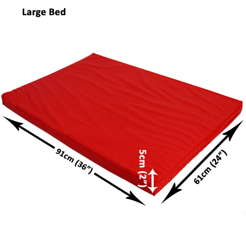 Red Heavy Duty Dog Bed Waterproof Pet Mat (Large) 1