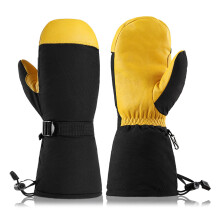 Windproof Cold Weather Snowboard Gloves For Men-Yellow L code