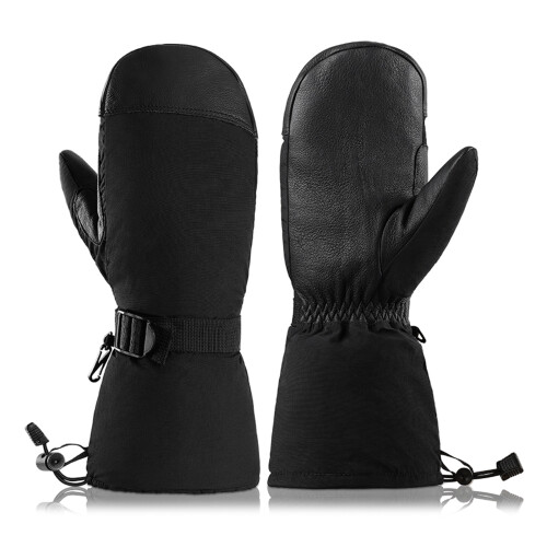 Waterproof Windproof Snowboard Gloves For Men-Black size M