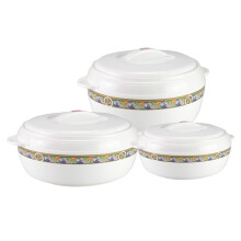 Thermal Insulated Casserole Dish with Lid Hot Pot Food Warmer for Serving & Storage, Keeps Food Hot for Hours, Curry, Roti, Rice, Soup White