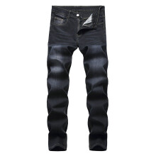 Herre Skinny Slim Fit Stretch Straight Leg Mode Jeansbukser Sorte5 36