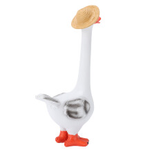 Lustige Langhals-Resin-Ente für Garten & Schreibtisch, 9x20cm
