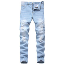 Herre Skinny Slim Fit Stretch Lige Ben Moderigtige Jeansbukser Lyseblå34