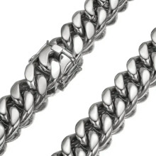 6-22mm Mens Hip Hop Stainless Steel Miami Cuban Link Chain Necklace Silver Color-20 in-20mm