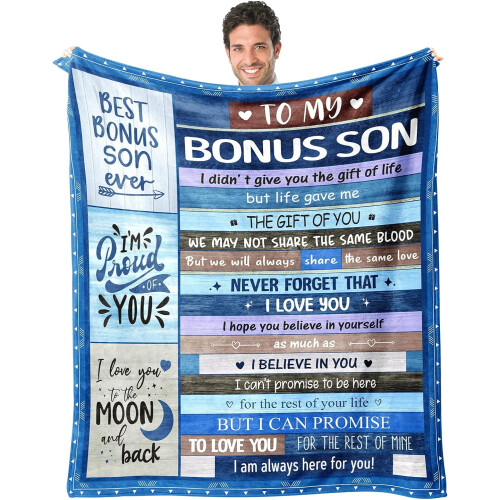 „Ich liebe dich, Sohn“-Decke – 127 x 152 cm, Vatertags- oder Geburtstagsgeschenk von Papa oder Mama, für Sofa oder Bett