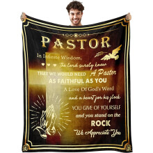Couverture chrétienne grise 152 x 127 cm, cadeau religieux pour homme