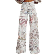 Jeans da donna in saldo, modello boyfriend a vita alta stile anni 2000, gamba larga ed elasticizzata, modello bootcut a zampa.