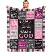 Christliche Geschenke für Frauen und Mädchen – Taufe, Firmung, Geburtstag | Katholische spirituelle Geschenke | Bibelvers-Decke (152 x 127 cm) |