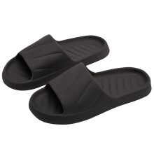 Chinelo Wioihee Floopi para Mulheres – Sandálias casuais de dedo com amortecimento no calcanhar, solado antiderrapante, preto, tamanho 37