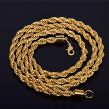 4MM Design Jewelry Double Water Wave 18K GOLD FILLED Necklace Chains Pendants-28 inches-1PCS