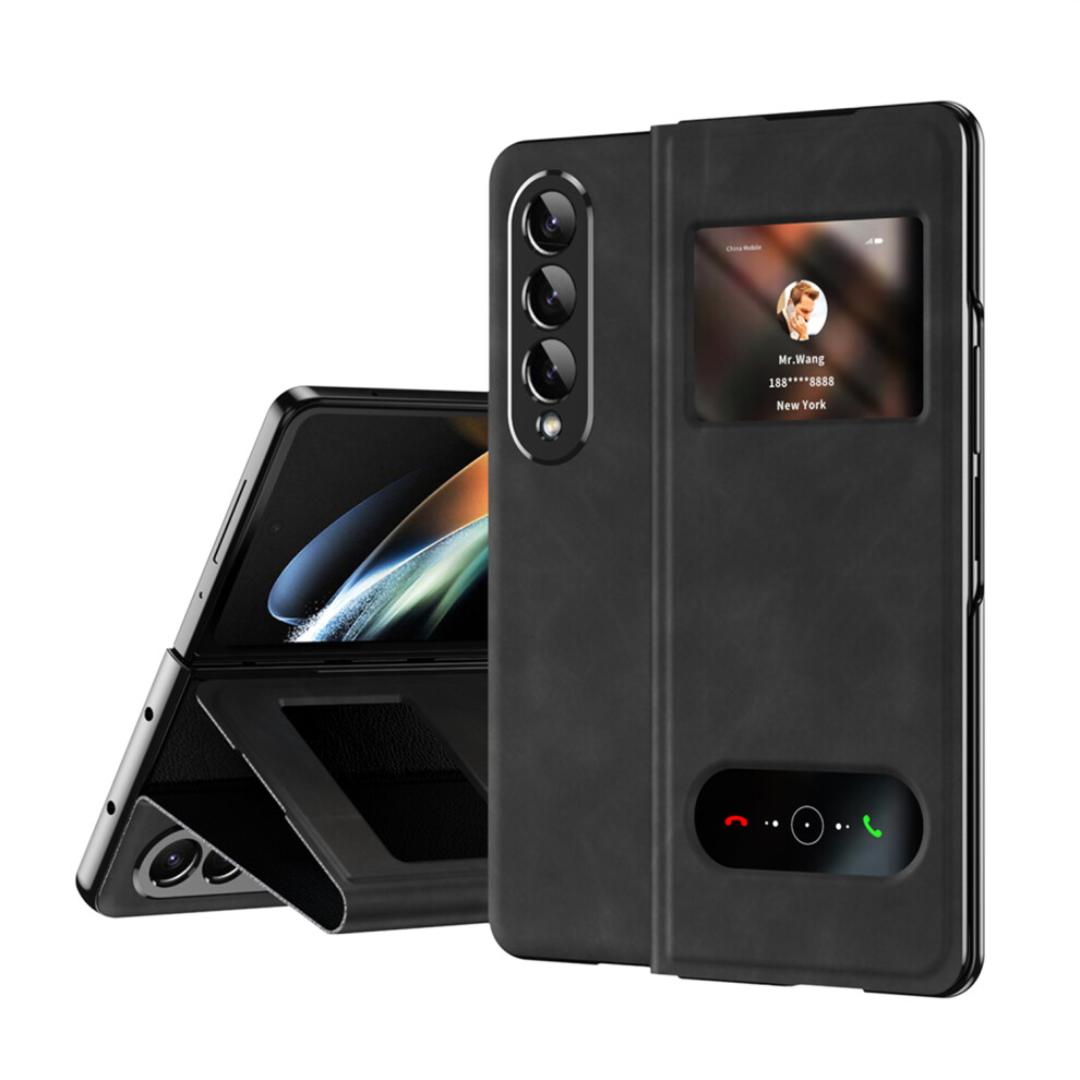 Tech Circle Case For Samsung Galaxy Z Fold 6 – Ultra-Thin Pu Leather Magnetic Kickstand, Anti-Scratch & Shockproof, Black 9448483040693
