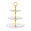 3-Tier Cake Stand Plastic Dessert Stand with Golden Handle 1