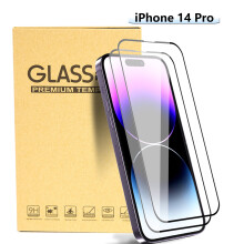 Protector de ecran pentru iPhone 14Pro - Sticlă securizată transparentă, prietenoasă cu carcasa, pachet de 2