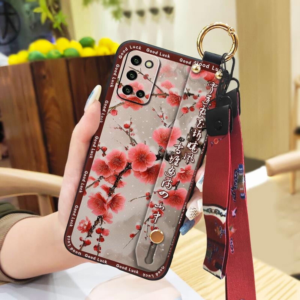 Phone Case Compatible With Samsung Galaxy A03s/Sm-A037g Â Chinese Style Ring Kickstand, Shockproof, Waterproof, Dust-Resistant, Wrist Strap 9448483088121