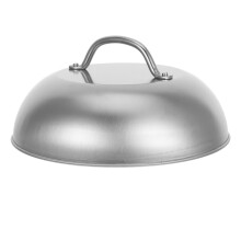 Rustfritt stål restaurant Cloche smeltefat kuppel biffdeksel kuppel bærbar pannelokk for grilling håndtak metalllokk for stekepanne