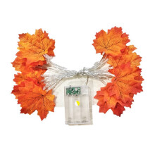 Maple Leaf String Lights for Thanksgiving, Fall & Halloween Decor – Indoor/Outdoor Incandescent Garland, Connectable Sets
