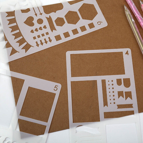 Plastic Drawing Template Stencils Kit 12 Styles
