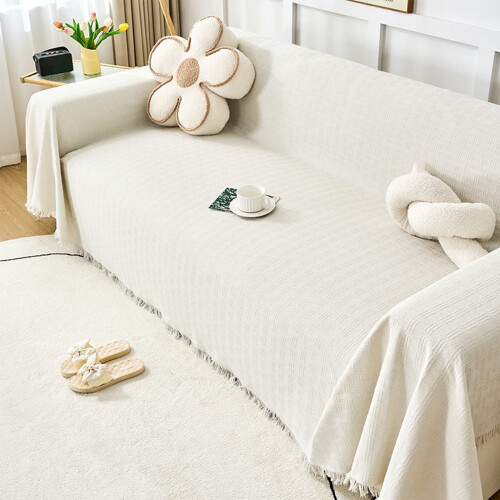 Housse de coussin réversible en lin extensible et résistante aux animaux domestiques