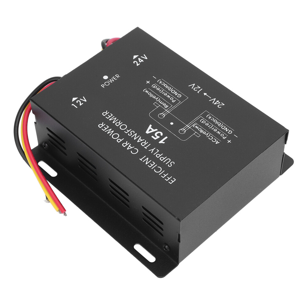 24V To 12V Dc Voltage Converter 15A 180W Black For Vehicles 6901391799488