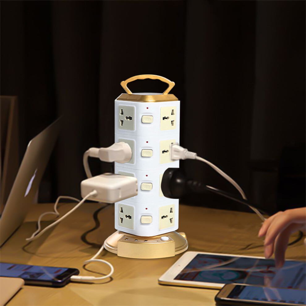 Vertical Power Strip Tower: 16 Outlets + 3 Usb (1 Type-C), Surge Protector, 6.6 Ft Cord Â Compatible With Home/Office Desk 9448483090810
