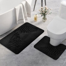 Bathroom Rug Sets, 2 Piece Set Toilet Mats, Bath Mat Set,Soft Comfortable, Absorption,Non-Slip,Thick,Machine Washable,Easy To Dry