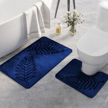 Set van 2 zachte, absorberende badkamermatten met antislip rubberen achterkant, machinewasbaar, geschikt voor standaard toilet- en doucheruimtes.