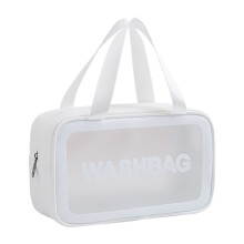 Reistoilettas voor dames, waterdichte make-up organizer tas met handvat aan de bovenkant.