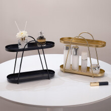 2-Tier Bathroom Counter Organizer Tray for Perfume, Skincare, Makeup & Coffee – Under $5, Compatible with All Vanities