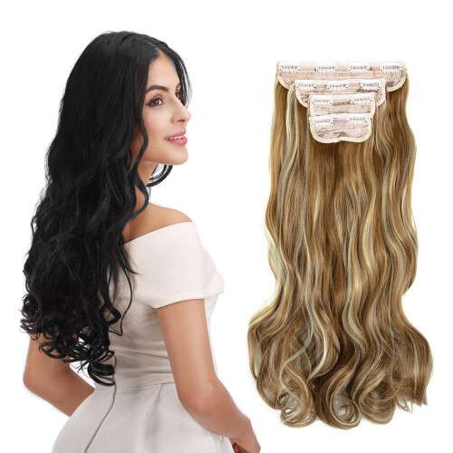 LELINTA Clip-In Hårextensions 45 cm 61 cm 4 stk.