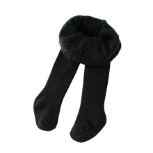 Fôrede leggings til småbarn, bomullsstrikket, termofôret jentestrømpebukse, barnestrømpebukse (XXL4-6 år, svart)