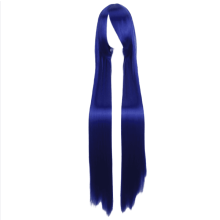 Perucă albastru regal, 100 cm / 39,37 inci lungime, fabricată din fibră rezistentă la temperaturi înalte, perucă pentru costum de petrecere,