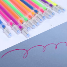 12 glitter gelpenvullingen 0,5 mm, neonkleuren, soepel schrijven voor knutselen, tekenen en kleuren voor volwassenen - minder dan $5