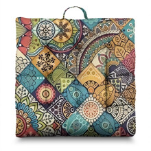 Boho Meditation Cushion, Dutch Velvet Floor Pillow, Meditation Pillows for Sitting, Square Yoga Cushion for Home and Outdoors, 22'' x 22''