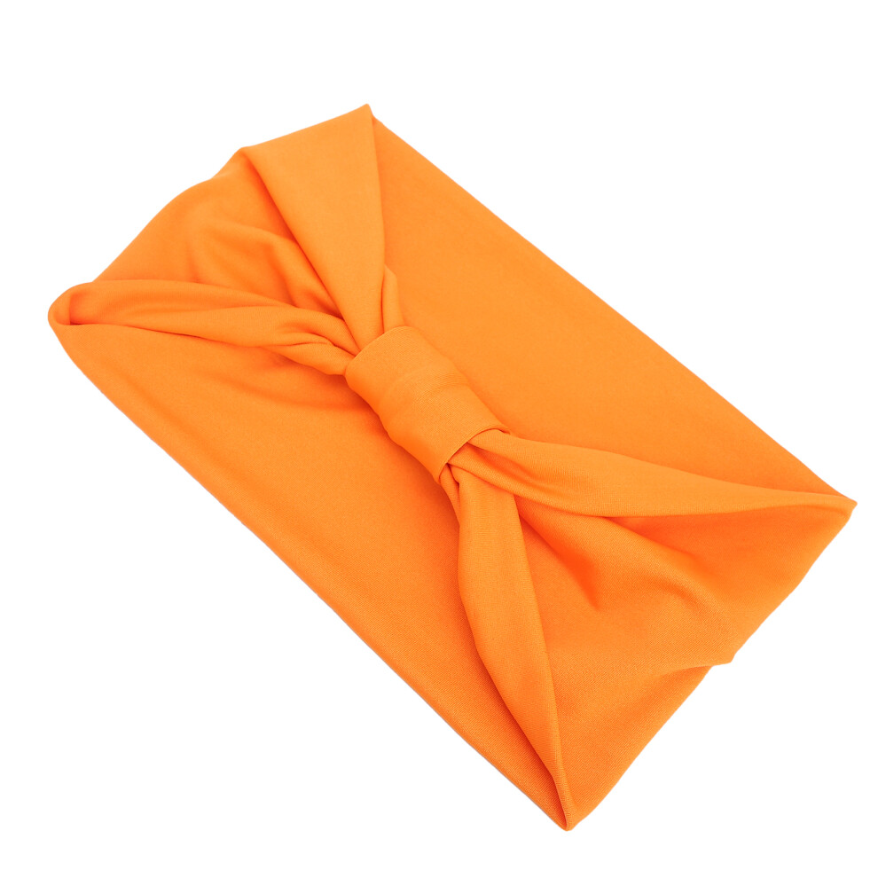 Orange Hairband Women Twist Knot Nonslip Stretchy Cotton Headband Accessories (Orange)