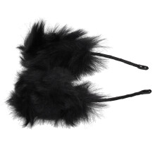 Artificial Furry Cat Ears Headband for Women, Black, Party, Cosplay