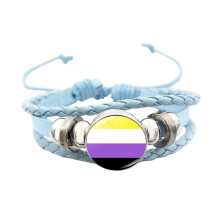 Rainbow Pride läderarmband för kvinnor, justerbart