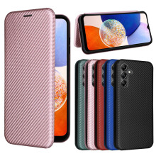 Carbon Fiber Leather Wallet Phone Case Compatible with Samsung Galaxy A55, A54, A34, A24, A14, A73, A53, A33, A23, A72, A52, A42, A32, A22, A12, A71,
